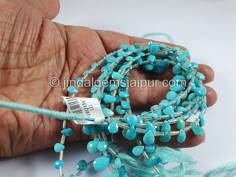 Turquoise Faceted Pear Shape Beads