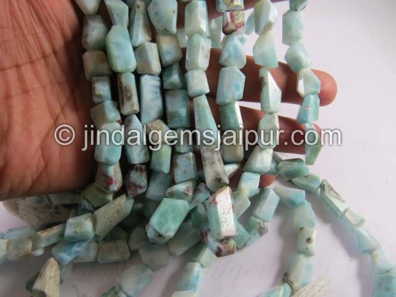 Larimar Faceted Nuggets Shape Beads