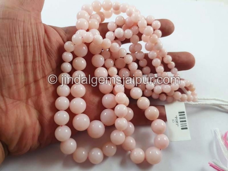 Pink Opal Smooth Round Ball Beads