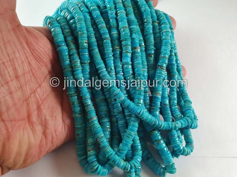 Turquoise Smooth Tyre Shape Beads