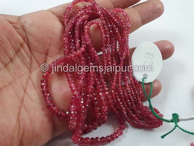 Red Spinel Faceted Roundelle Beads