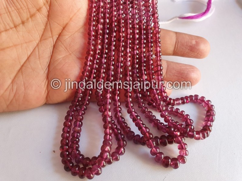 Purple Rhodolite Garnet Smooth Roundelle Beads