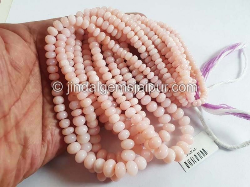 Pink Opal Smooth Roundelle Beads