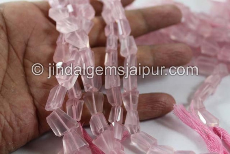 Rose Quartz Faceted Nugget Shape Beads