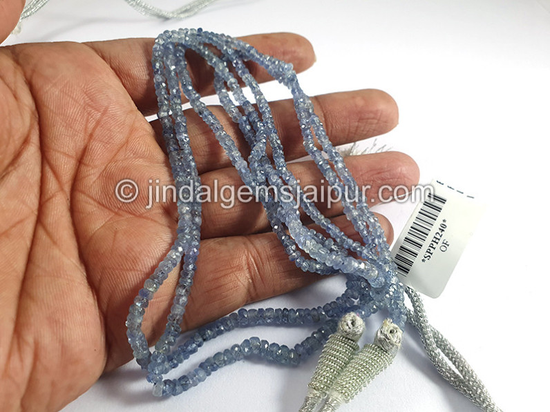 Blue Sapphire Burma Faceted Roundelle Shape Beads