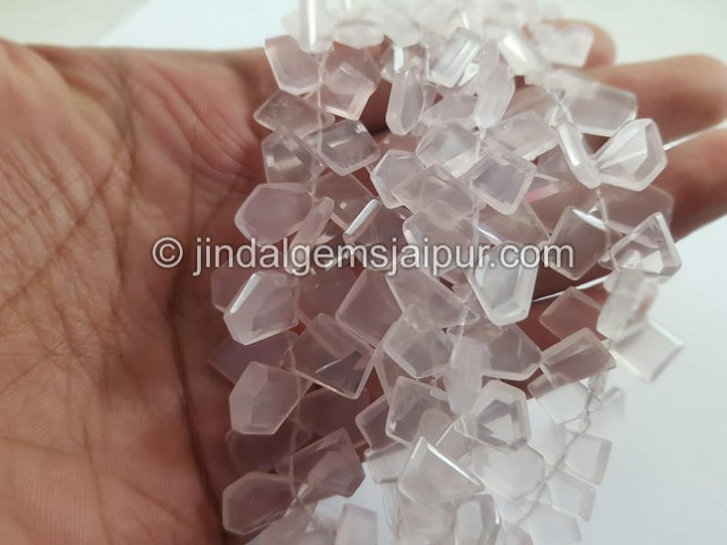 Rose Quartz Flat Slice Cut Beads