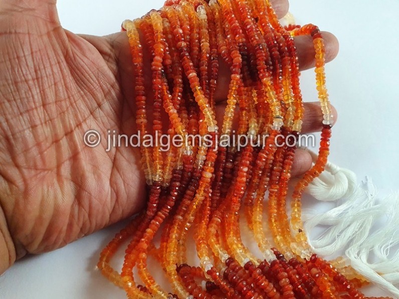 Fire Opal Big Faceted Roundelle Beads
