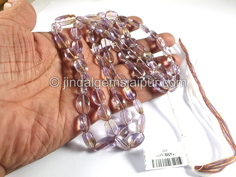 Ametrine Faceted Oval Shape Beads