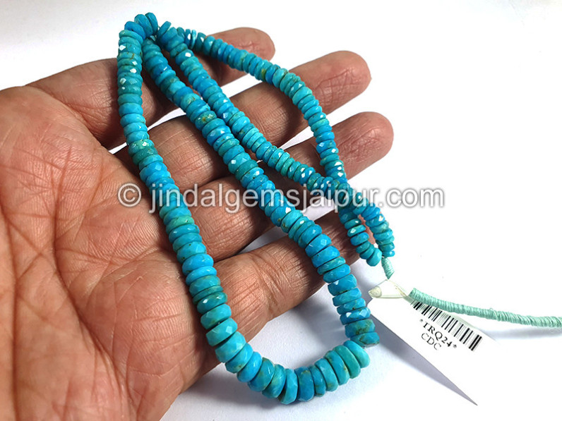 Turquoise Faceted Tyre Shape Beads