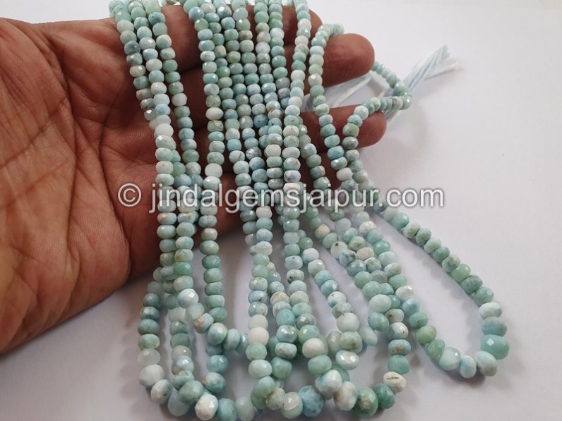 Larimar Faceted Roundelle Beads