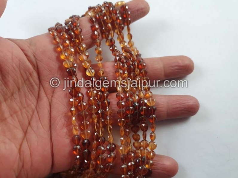 Spessartite Shaded Faceted Heart Beads