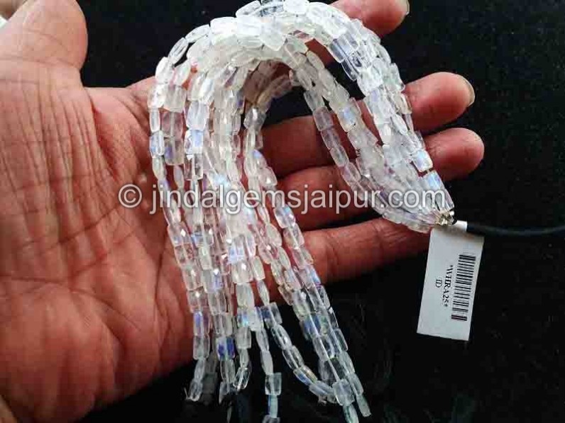 Rainbow Moonstone Faceted Chicklet Shape Beads