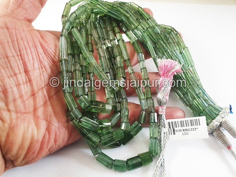 Blue Tourmaline Step Cut Pipe Shape Beads