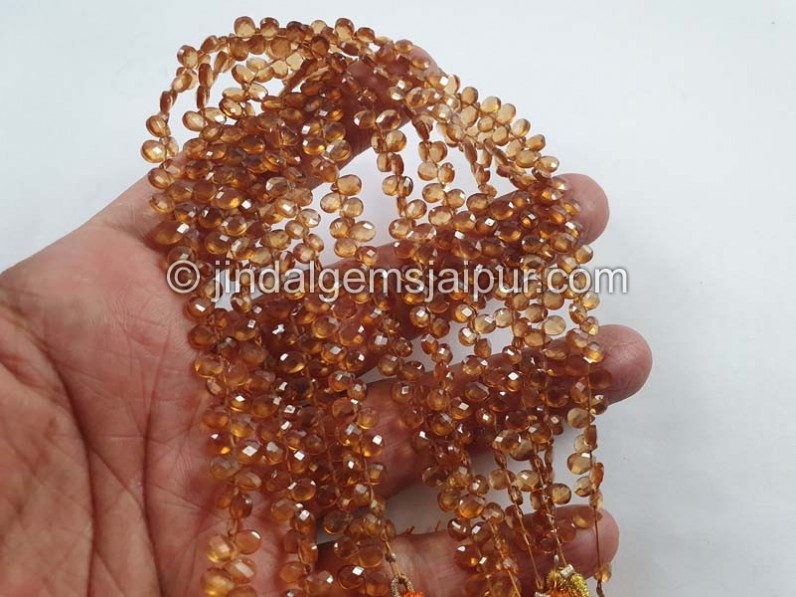 Spessartite Faceted Pear Beads