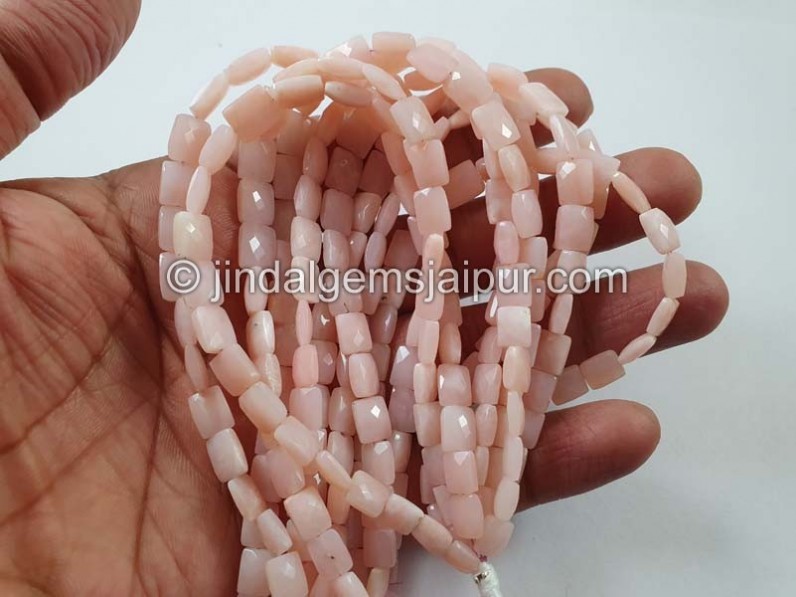 Pink Opal Faceted Chicklet Beads