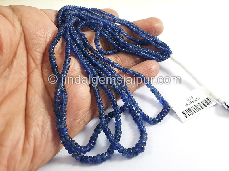 Blue Sapphire Burma Smooth Roundelle Shape Beads