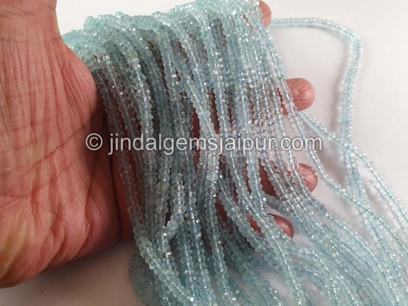 Sky Blue Topaz Faceted Roundelle Beads