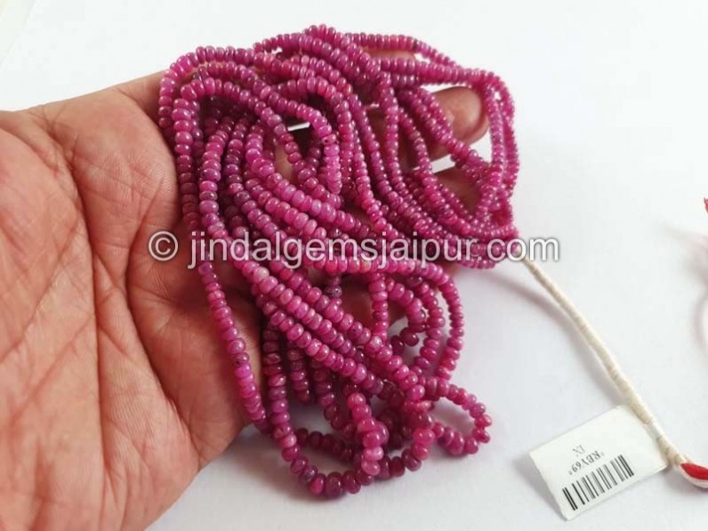 Ruby Natural Smooth Roundelle Beads