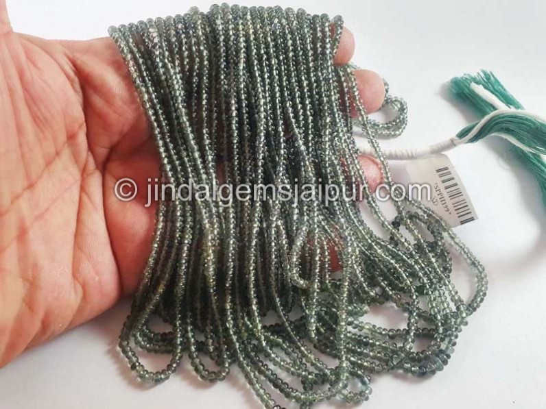 Green Sapphire Smooth Roundelle Beads