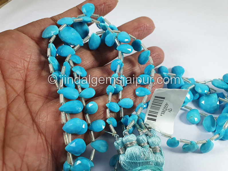 Turquoise Arizona Faceted Pear Shape Beads