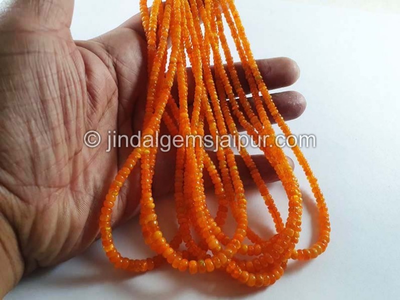 Orange Ethiopian Opal Smooth Roundelle Beads