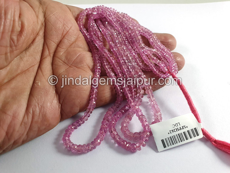 Pink Sapphire Big Faceted Roundelle Shape Beads