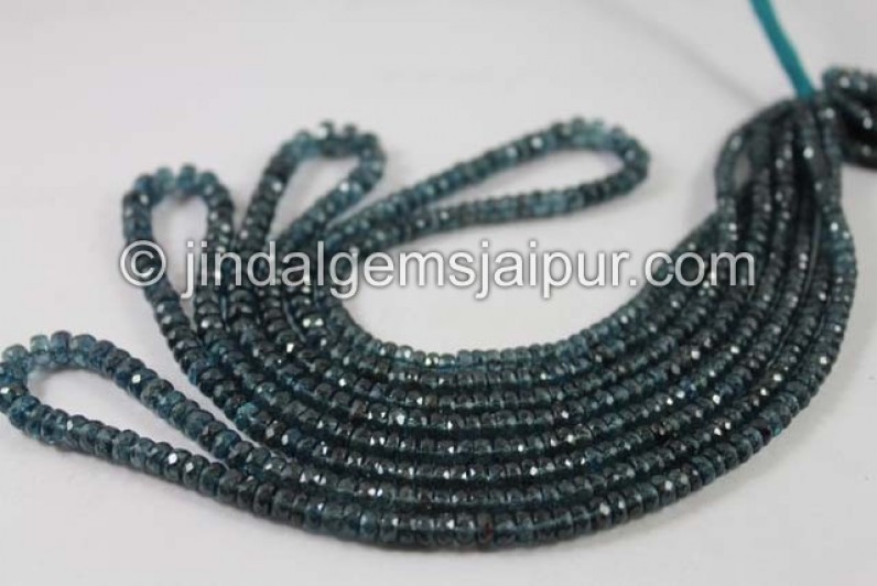 Teal Kyanite Faceted Roundelle Beads