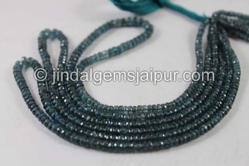 Teal Kyanite Faceted Roundelle Beads