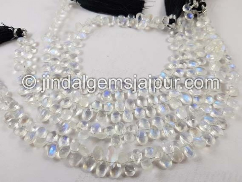 White  Rainbow Faceted Pear Shape Beads