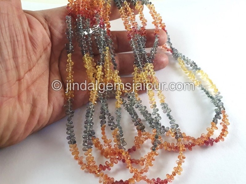 Multi Songea Sapphire Faceted Drop Beads