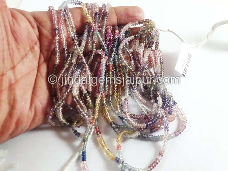 Multi Sapphire Smooth Roundelle Beads