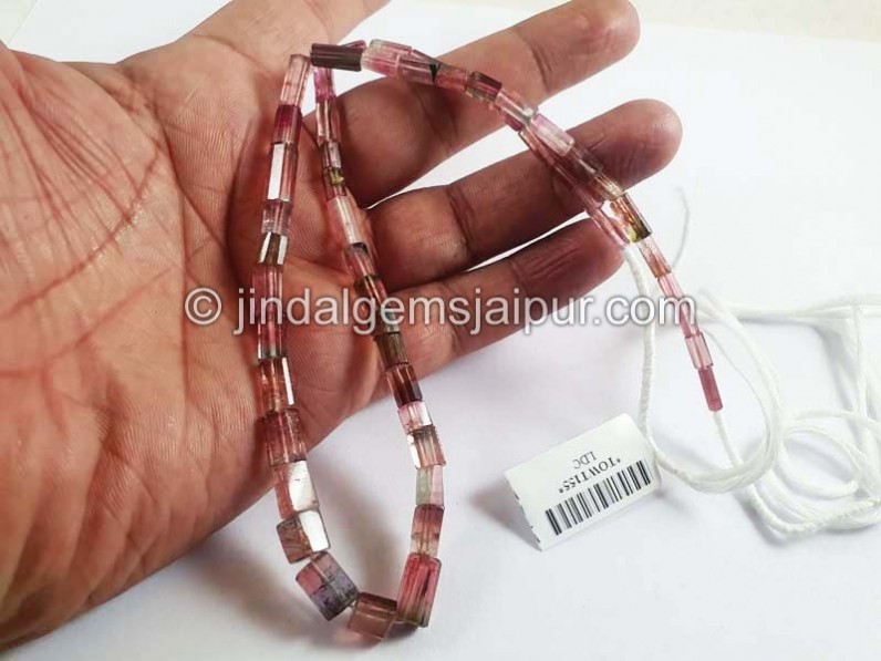 Watermelon Tourmaline Pipe Shape Beads