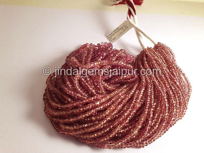 Malaya Garnet Faceted Roundelle Shape Beads