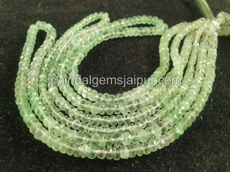 Green Moonstone Faceted Roundelle Beads