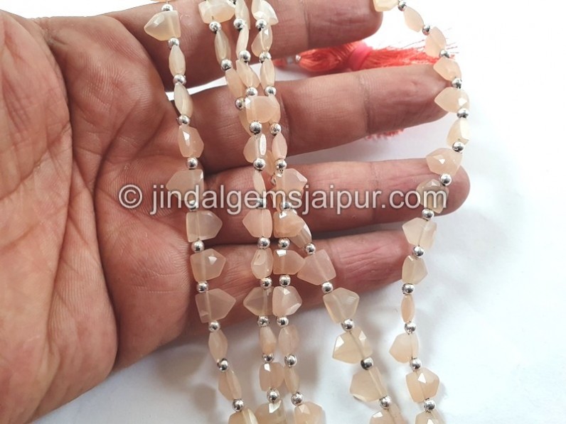 Peach Moonstone Faceted Pentagon Beads