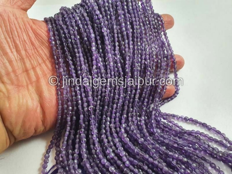 Amethyst Faceted Coin Beads