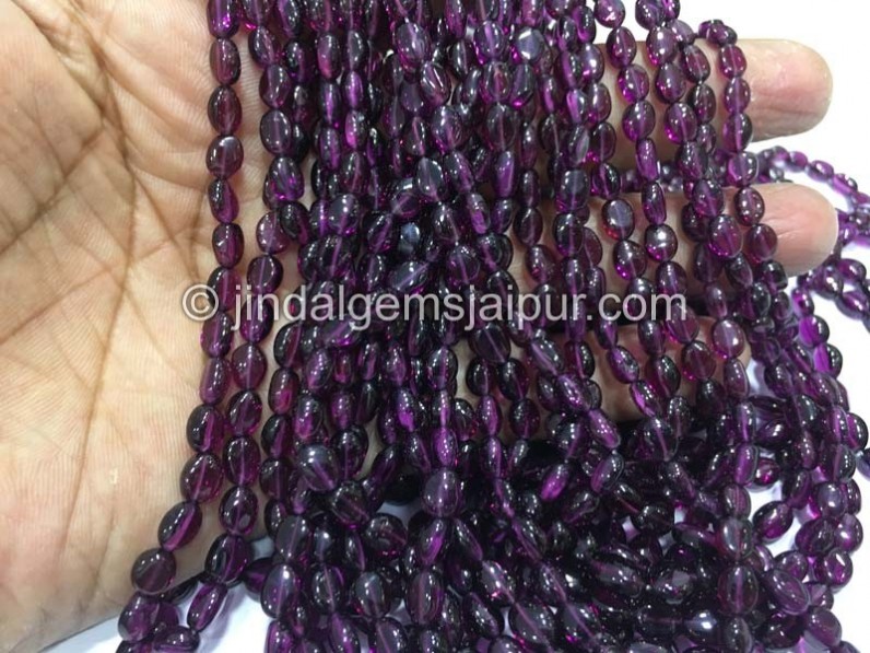 Purple Rhodolite Garnet Smooth Oval Beads