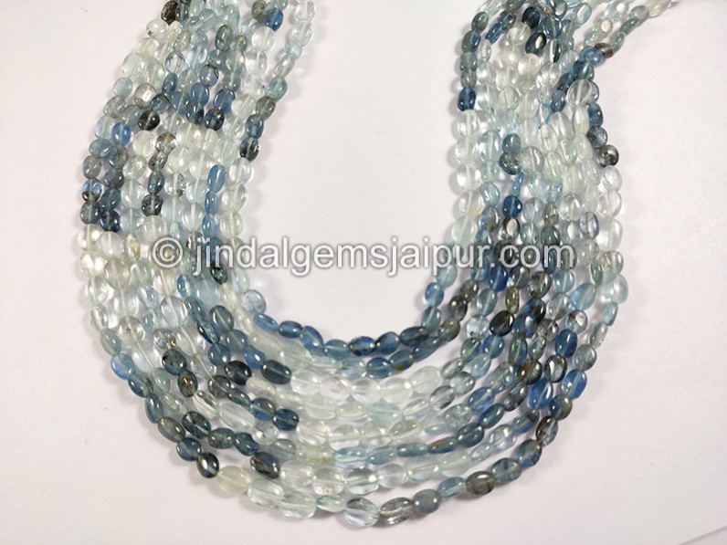 Santa Maria Aquamarine Shaded Smooth Oval Shape Beads