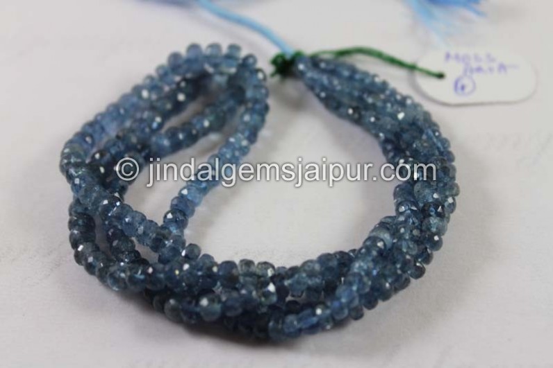 Santa Maria Moss Aquamarine Faceted Roundelle Beads