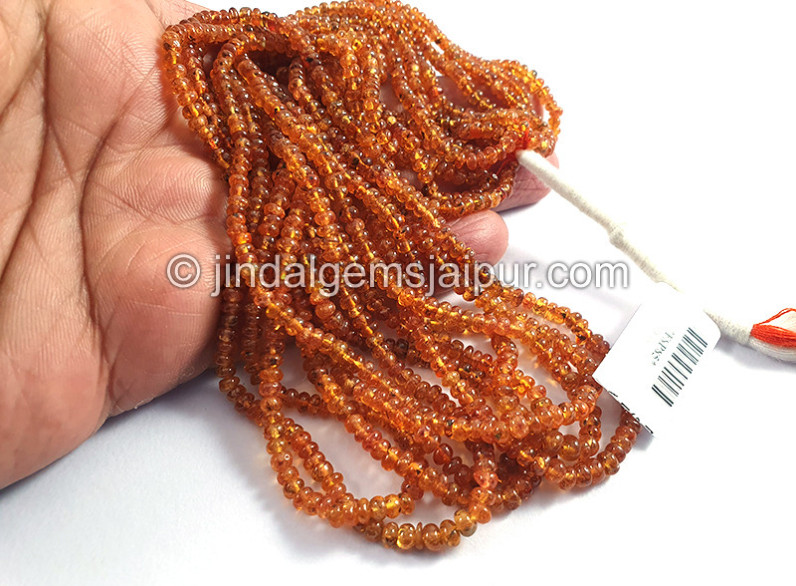 Mandarin Garnet Smooth Roundelle Shape Beads