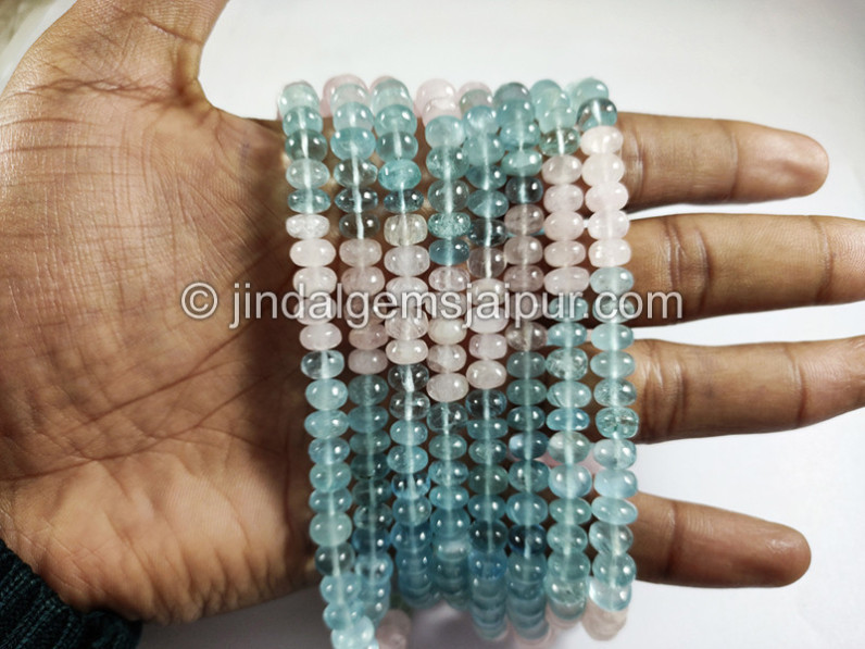 Multi Aquamarine Smooth Roundelle Shape Big Beads