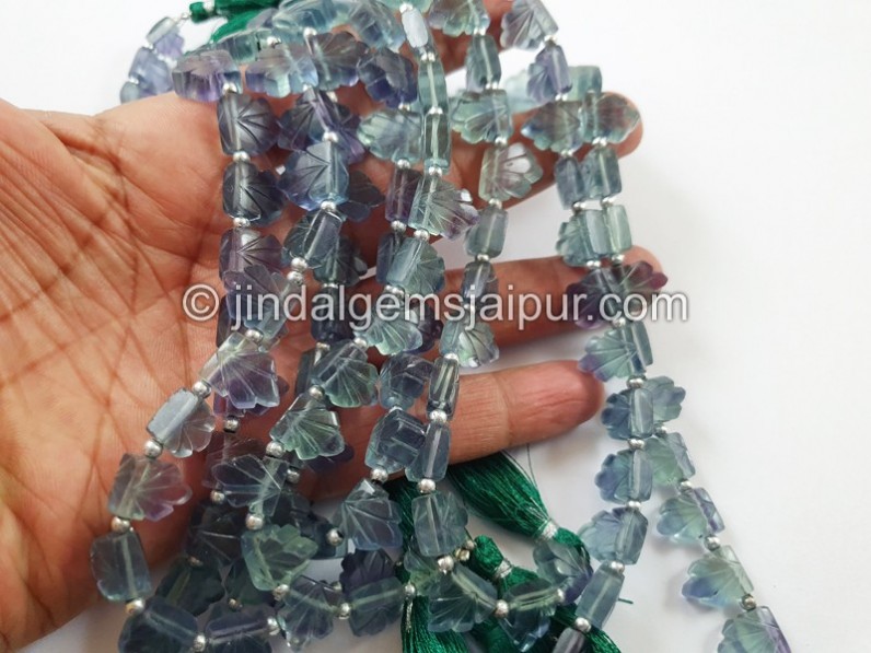 Blue Fluorite Carved Pentagon Beads