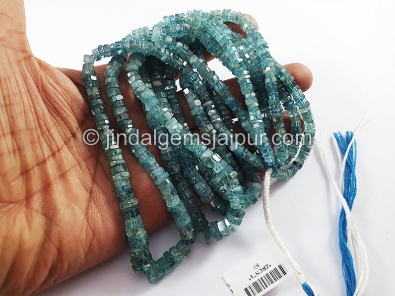 Blue Zircon Cut Bolt Shape Beads