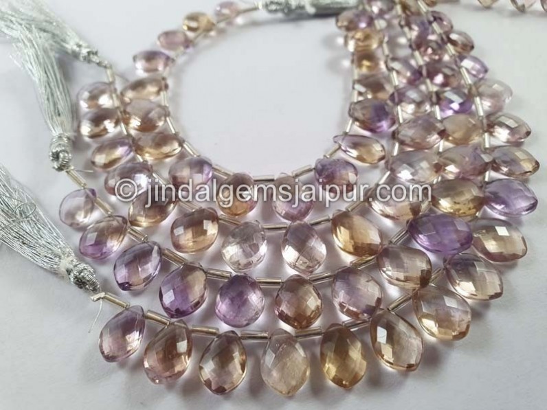 Ametrine Faceted Dolphin Pear Beads