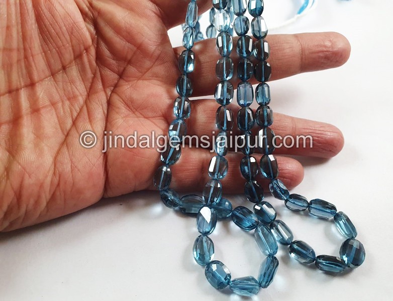 London Blue Topaz Faceted Nuggets Beads