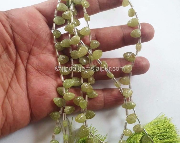 Sphene Carved Leaf Beads