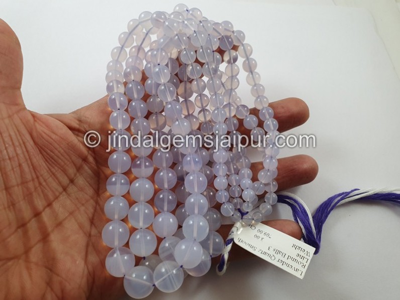 Scorolite Or Lavender Quartz Far Smooth Round Beads