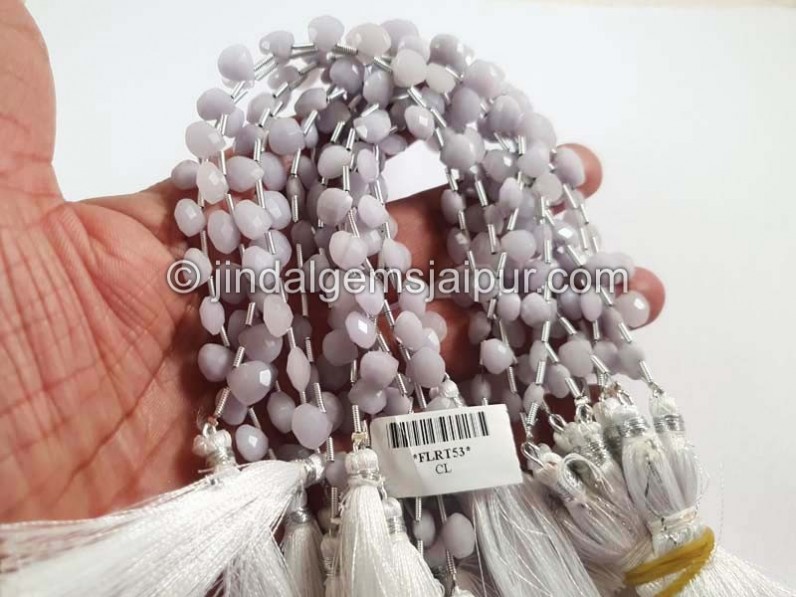 Yttrium Fluorite Faceted Heart Shape Beads