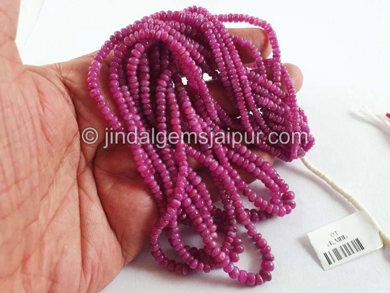 Ruby Natural Smooth Roundelle Beads