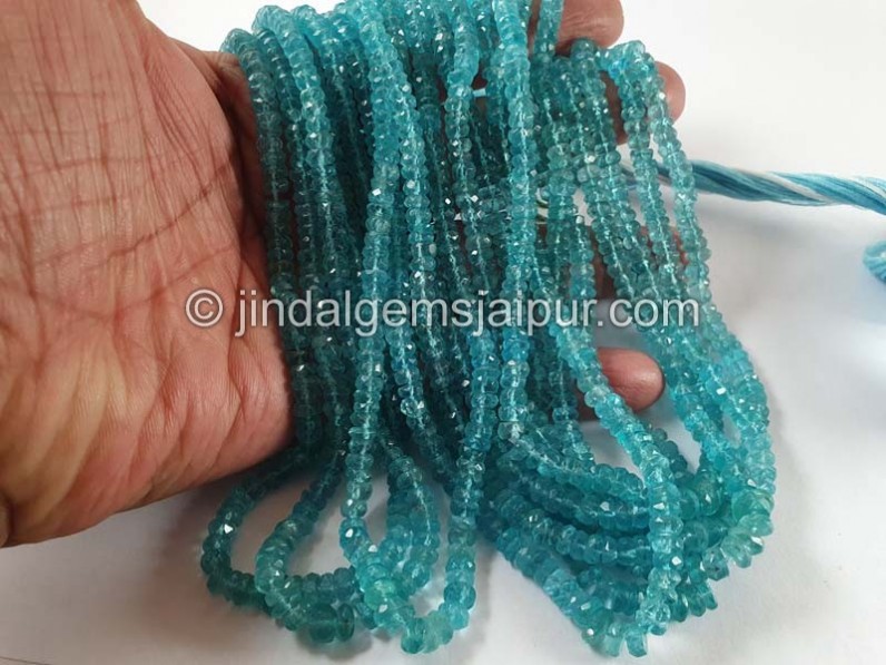 Sky Blue Apatite Big Faceted Roundelle Beads